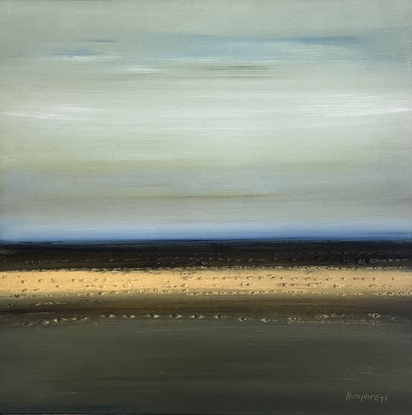 Lowtide, Shoreham by David Humphreys, oil on board, signed, framed