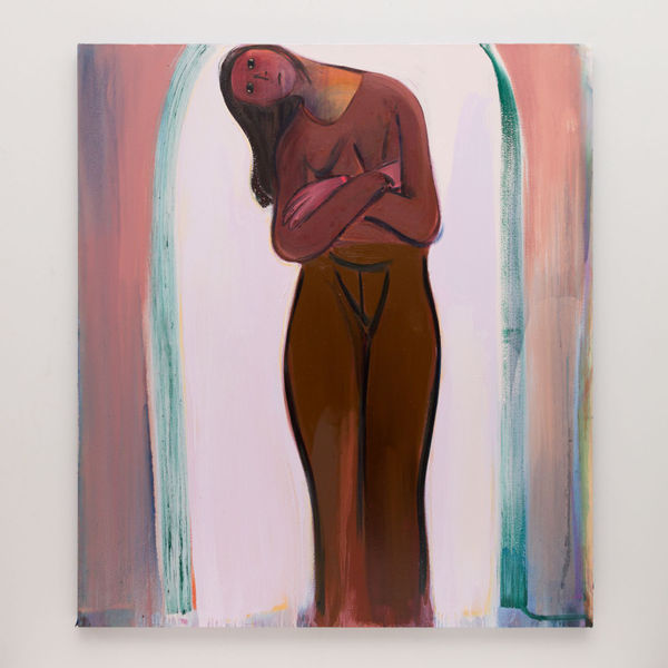 Heidi Hahn, Folded Venus/Pomaded Sweater #3, 2020, oil on canvas, 68 × 60". From the series “Folded Venus/Pomaded Sweater,” 2019–20.