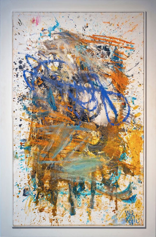 Oh Father 2021 Oil, acrylic, oil crayon, pastel, charcoal, pencil mixed media on Canvas 193 x 124 cm Signed and dated lower right