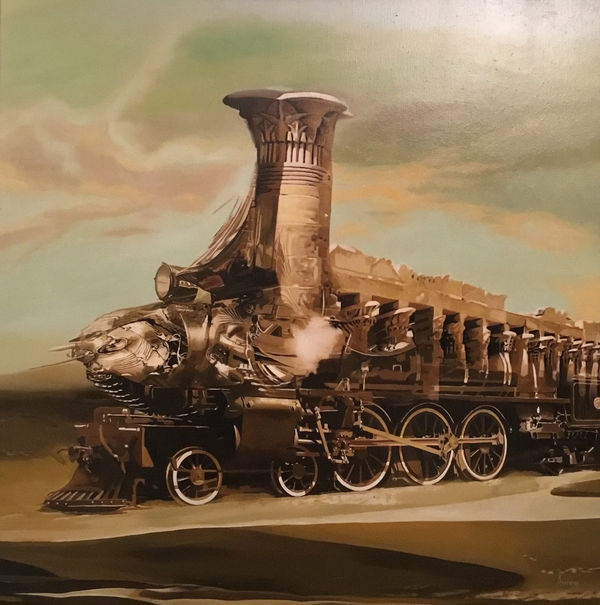 Ovidiu Avram - Orient Express, 2014, OIl and Mixed Media on Canvas, 50 x 50 cm (19 11/16 x 19 11/16 in)