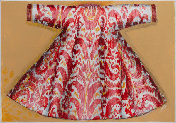 Tecnica mista su carta giapponese applicata su tela