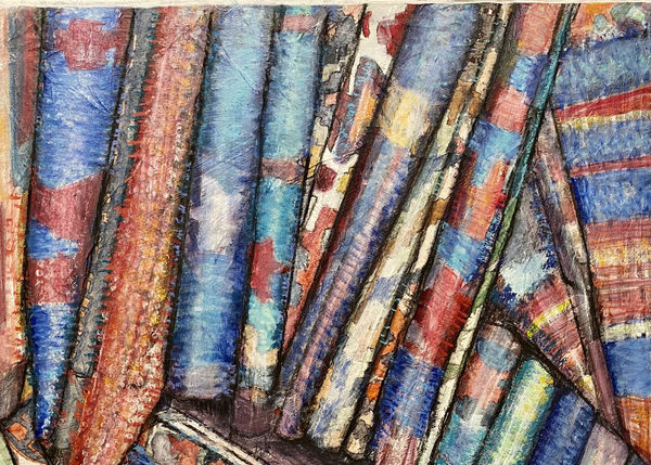 Jeu de Tapis, Turquie, Tecnica mista su carta giapponese applicata su tela, 50 x 70 cm