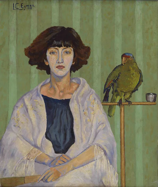 Woman with parrot