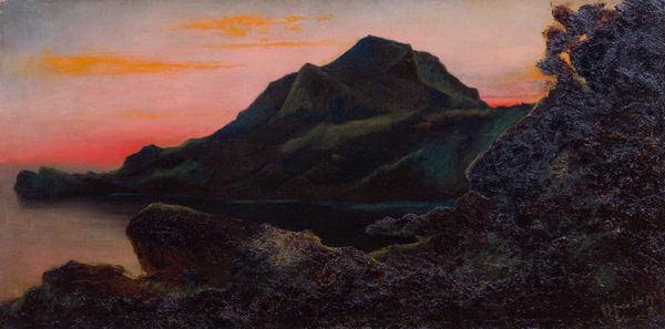 Karl Wilhelm DIEFENBACH Capri, Monte Solaro at Sunset