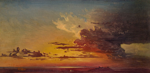 ANTON SMINCK PITLOO A Sunlit Evening Cloudscape above the Sea