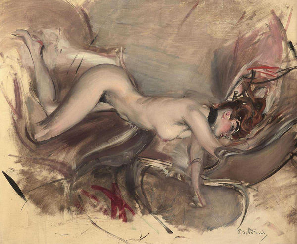 GIOVANNI BOLDINI Nude Young Woman, c. 1890