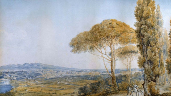 Franz KEISERMANN View of Rome from Villa Madama with Saint Peter and the Tiber river, 1803