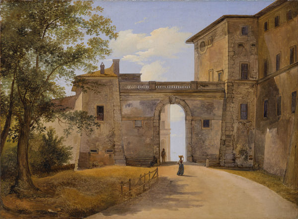 GIOVANNI BATTISTA CAMUCCINI Ariccia. La Porta Napoletana con Palazzo Chigi