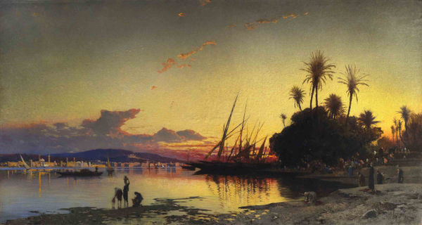 Hermann CORRODI Sunset on the Nile