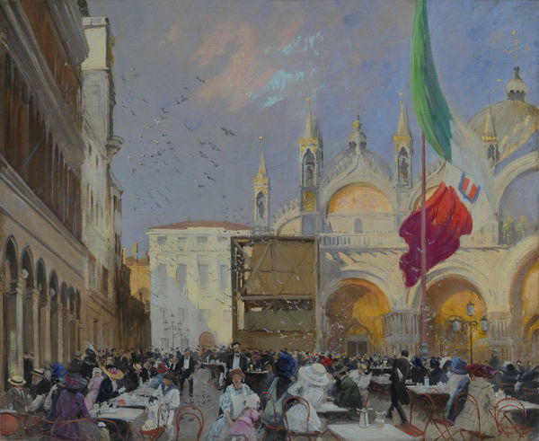 Italico BRASS Caffé Lavena in piazza San Marco in Venice, 1911