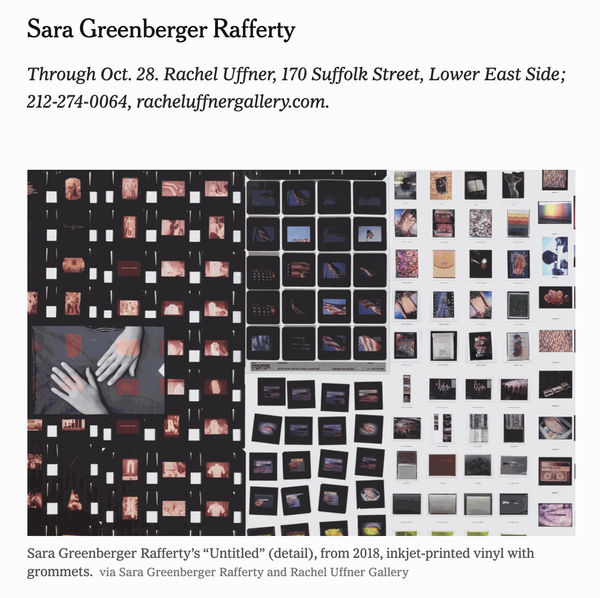 What to See in New York Art Galleries This Week: Sara Greenberger Rafferty