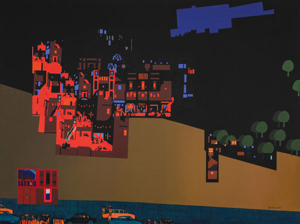 Balkrishna Doshi Untiled, 2021 Mixed media on canvas 54 x 72 in