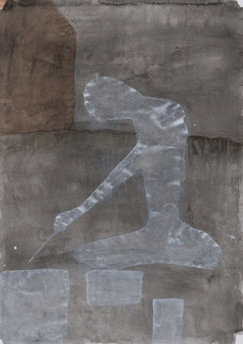 Atul Dodiya Untitled - I, 2022 Watercolour on paper 16.25 x 11.5 In