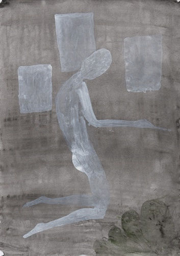 Atul Dodiya Untitled - II, 2022 Watercolour on paper 16.25 x 11.5 In