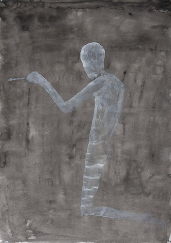 Atul Dodiya Untitled - VI, 2022 Watercolour on paper 16.25 x 11.5 In