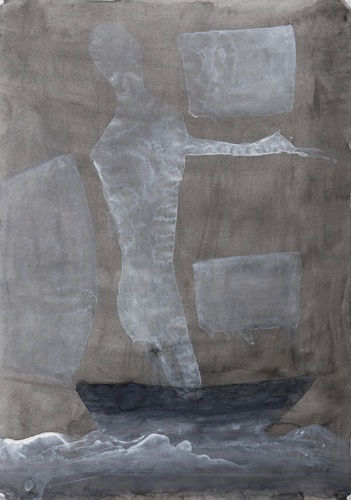 Atul Dodiya Untitled - XI, 2022 Watercolour on paper 16.25 x 11.5 In