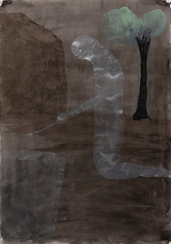 Atul Dodiya Untitled - XV, 2022 Watercolour on paper 16.25 x 11.5 In
