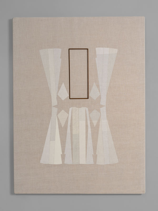 Astha Butail Unborn Series III, 2014 - 2025 Hand-woven muslin, archival ink, MDF, teak wood