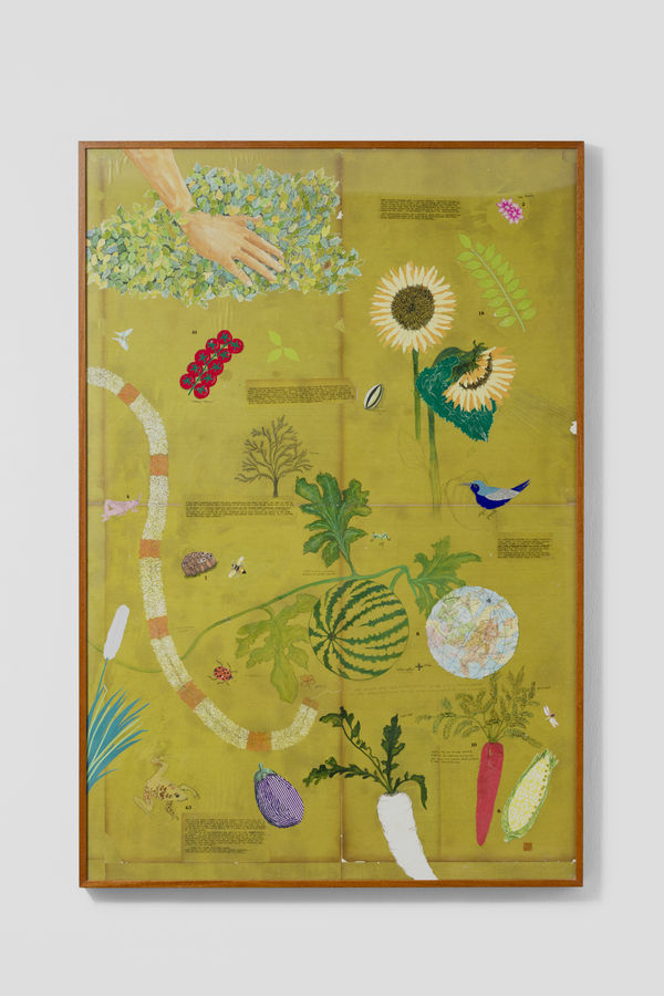 Shailesh B.R. Garden, 2024 Pen and poster colour, watercolour and collage on archival board 60 x 40 in