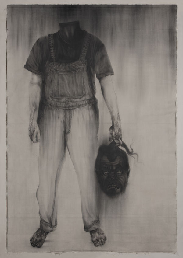 Amin Son Of Jacob Son Of David Holds His Own Severed Head In His Hand 250 X175 Cm Graphite On Cotton