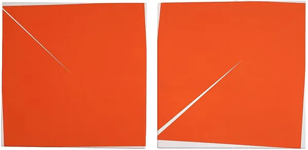 Vera Molnár Diptyque, 2016 Acrylique sur toile / Acrylic on canvas 50 x 50 cm chaque