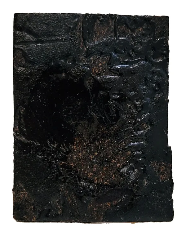 Bernar Venet Goudron, 1961 Goudron sur papier 6 x 4 cm