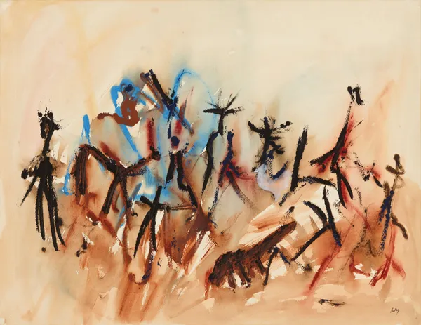 Henri MICHAUX Sans titre, 1952 Gouache sur papier / Gouache on paper 50 x 65 cm Œuvre signée en bas à droite
