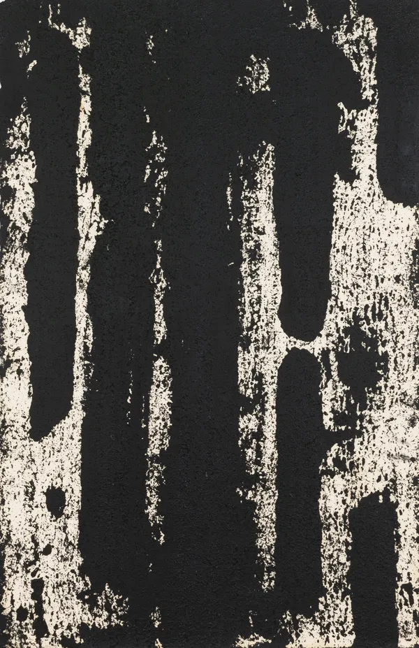 Richard SERRA Ar vertical #3, 2017 Encre de gravure, silice et bâton de peinture sur papier / Etching ink, silica and paint stick on paper 102,9 x 65,4 cm