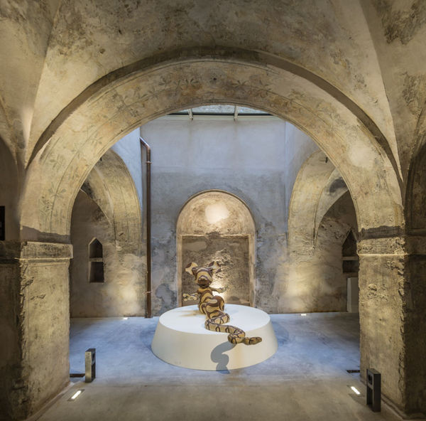 Banksy artworks hanging on wall