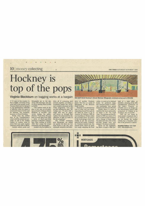 David Hockney Graphics exhibition press clipping