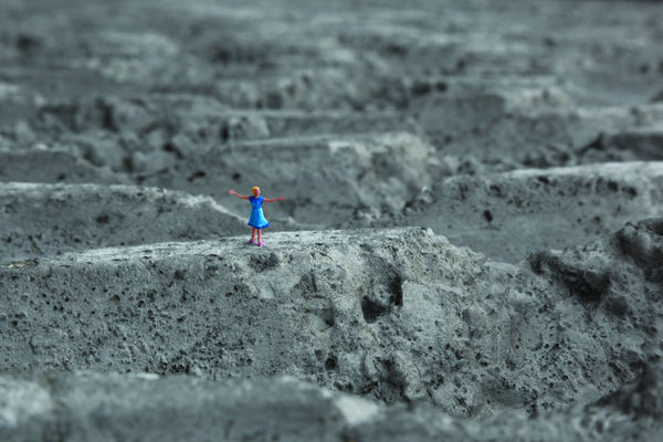 Slinkachu Alive print (girl in blue dress)