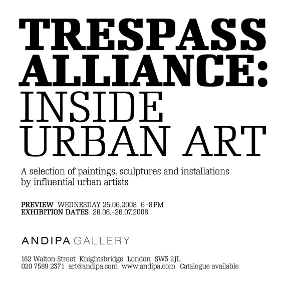 tresspass alliance inside urban art exhibition cover