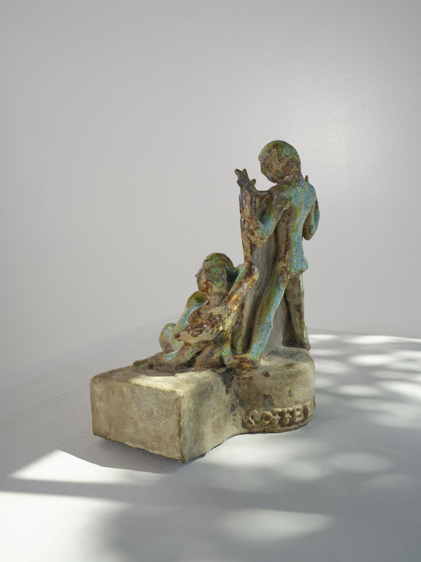 Installation view: Beatrice Wood, Coffee Break, c.1990, in Fire and Life, 6 September - 25 October 2025, Charlotte Call Gallery, Los Angeles.