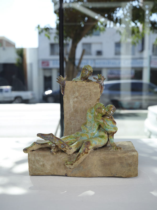 Installation view: Coffee Break (c.1990), Beatrice Wood in "Fire and Life", 6 September - 25 October 2025, Charlotte Call Gallery, Los Angeles.