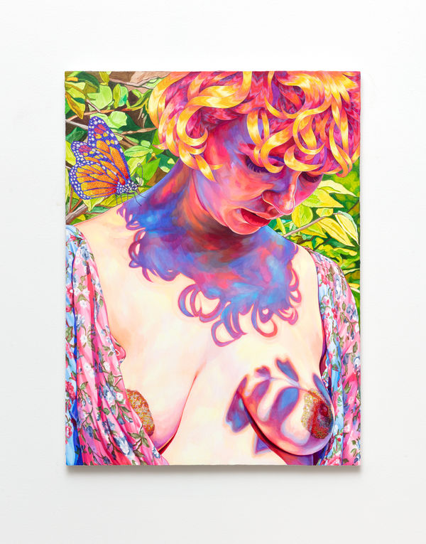 Hannah Lupton Reinhard Hidden One, 2022 Oil and Swarovski crystals on canvas 40 x 30 inches