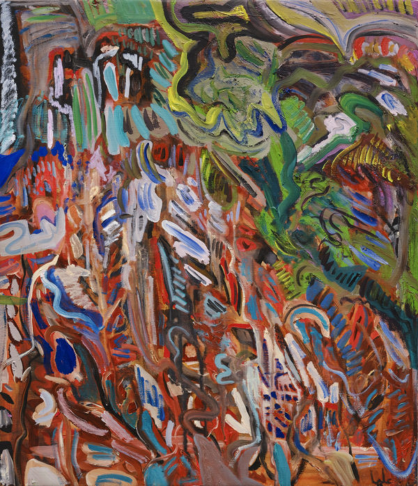 Alia Ahmad Alhandal/ ١ لظنحل ا | Bitter Apple 1, 2023 Oil on canvas 21 3/4 x 18 11/16 inches