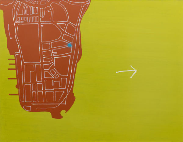 David Diao This Way Out 1, 2016 Acrylic on canvas 68 x 88 inches