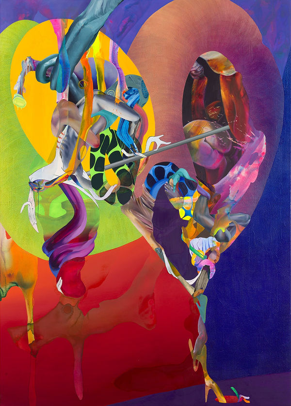 Ilana Savdie Anquilosis, 2023 Oil, acrylic, and beeswax on canvas stretched on panel 120 x 86 inches