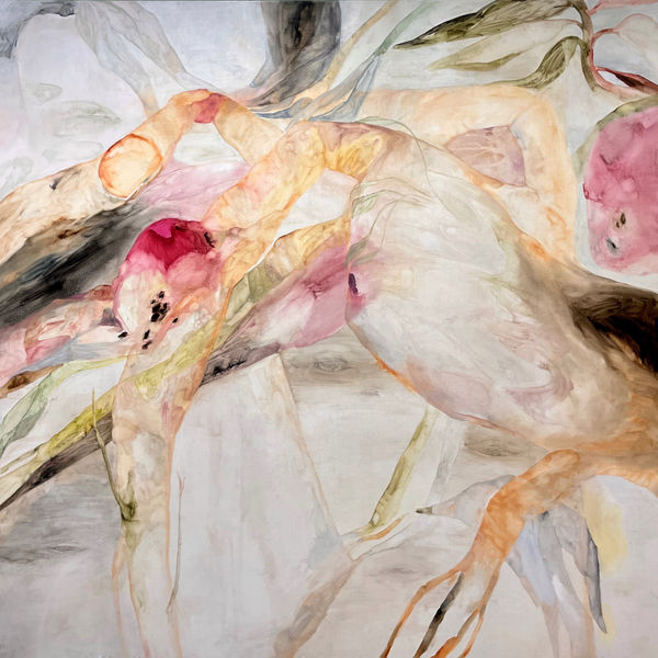 Alice Máselníková, Still-life of a Past Love, oil and watercolor on canvas, 150 x 150 cm, 2025