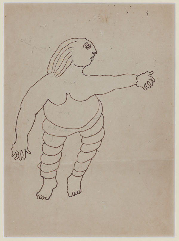 Man with hand outstretched, Pencil on paper, 14 x 10.5 in