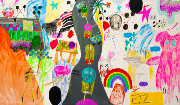 Aoibhin Maguire A Martyr To Nerves, 2022 Acrylic and ink on canvas 200 x 340 cm