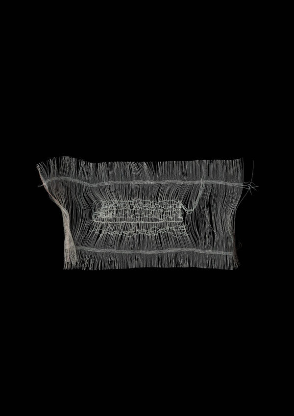 Suzanna James Making something of absences, 2021 Muslin, thread pulling, embroidery, photography 420 x 594 mm