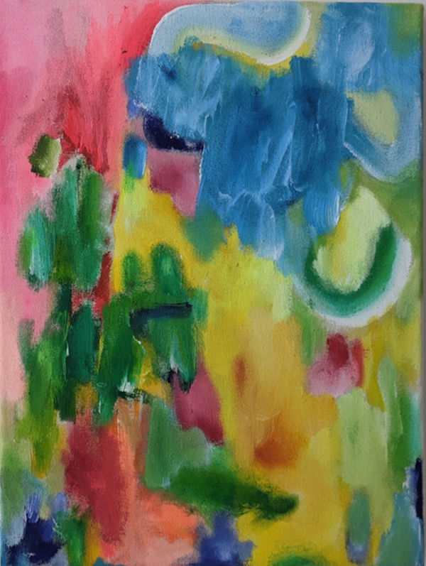 Taylor Honey Alabama Hiraani Bull Cactus fractus cumulus anus, 2022 Acrylic on canvas 40 x 30 x 3 cm