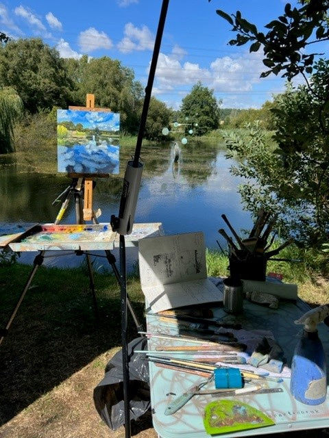 Original oil painting in progress by Jayne Tricker