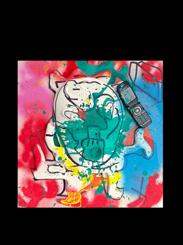 Sergey Nikitin Conscience of Power's Wife, 2022 bas-relief, mixed media and 3D print on artificial stone 47 x 47 cm