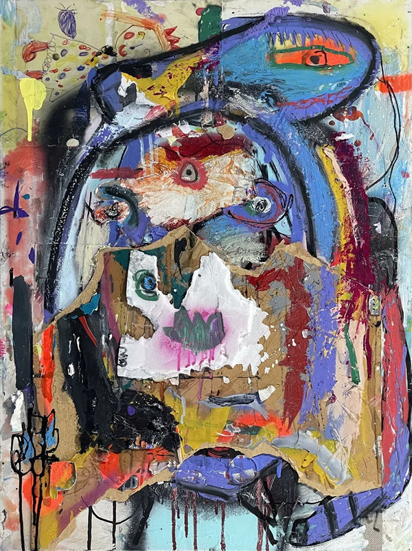 Sergey Nikitin The Defender of children, 2022 mixed media on canvas 80 x 60 cm