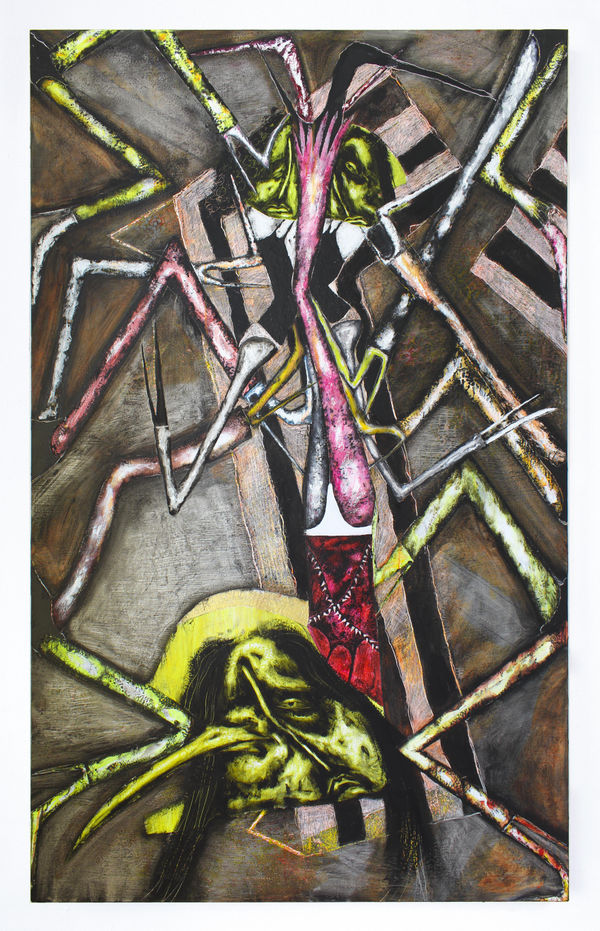 Black Fountain 2018 Oil Acrylic And Total Cast Resin On Canvas 200 X 120 Cm