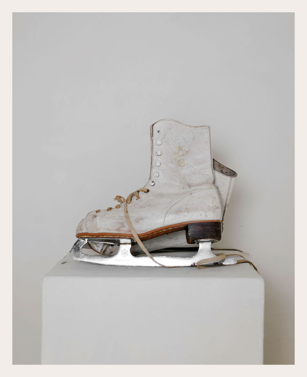 Vintage leather dance ice skates.