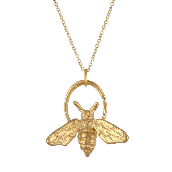 Bee Pendant 2 (Wings Out), Golden Bee 2 Necklace by sculptor Goody-B. Wiseman