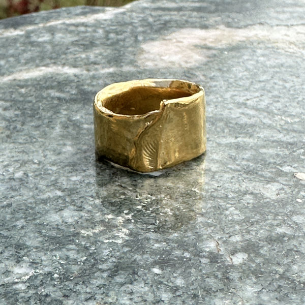 Gold-Dipped Print Ring, From the Lost Constellation Series by sculptor Goody-B. Wiseman